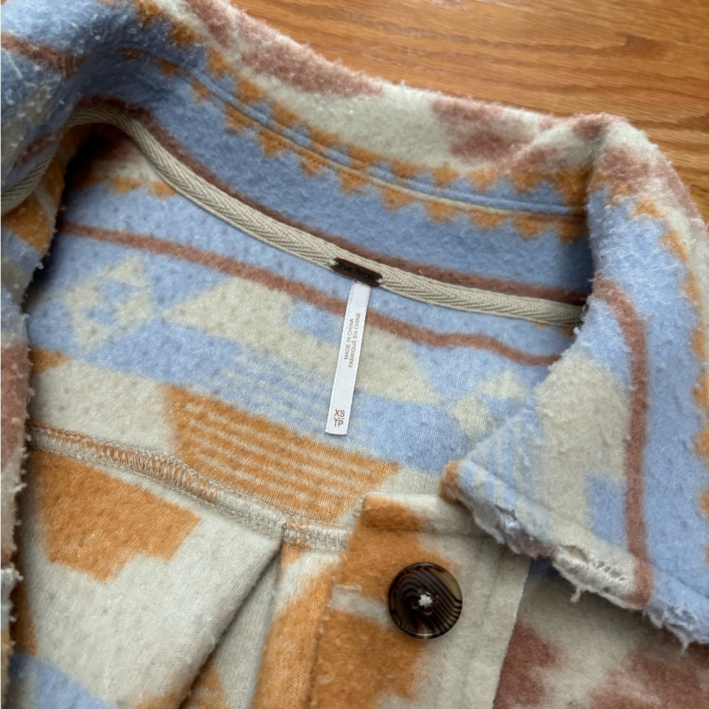 Free People Ruby Shacket Print Size Xs - image 3
